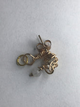 Load image into Gallery viewer, White Topaz &amp; Moonstone Drop Ring Stud Earring